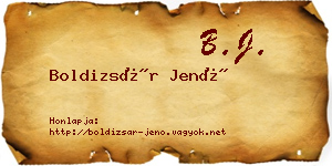 Boldizsár Jenő névjegykártya